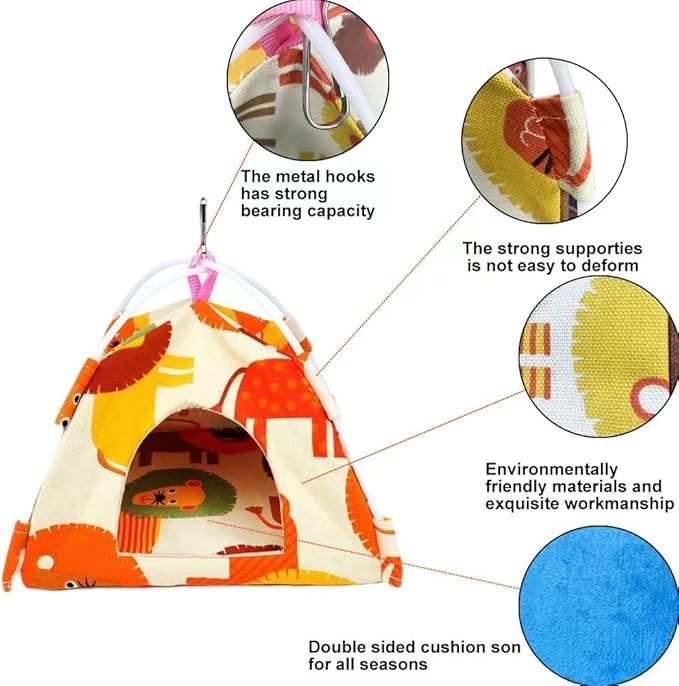 FEimaX Bird Nest House Hanging Hammock Finch Cage, Snuggle Hut Tent for Small Medium Parrots Parakeet Lovebird African Grey Budgies Cockatiels