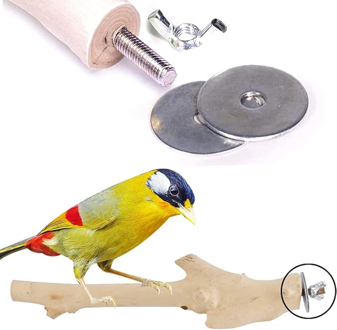 Bird Cage Feeder Stand Perches Accessories Hardware 16 Clamps 8 Screws 8 Bolts 1 Drill for Holding Water Food Cups Bowls Metal Replacements Hamster Board Pole Fixing Breeding Box Double-Headed Screw