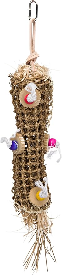 Penn-Plax Bird-Life Natural Seagrass Weave Kabob - Climbing, Hanging, Chewing Bird Toy - for Medium to Large Sized Birds - 21’’H