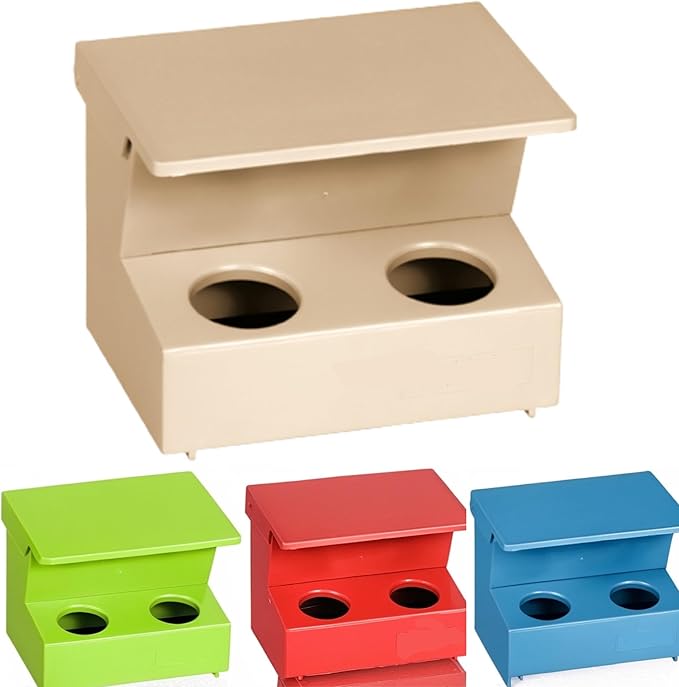 Pigeon Feeder Perch Automatic 2 Holes COMEDERO POSADERO AUTOMATICO 2 Huecos para PALOMAS GAUN RED Blue Green Gray Rojo Verde Azul Gris (Green/Verde)