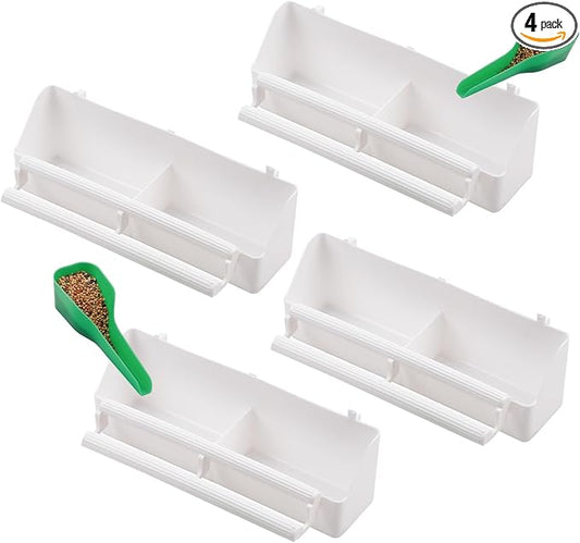 IBWell 4 Pack Bird Feeder for Cage Bird Food Bowl Parakeet Feeder Bird Water Parrot Feeder