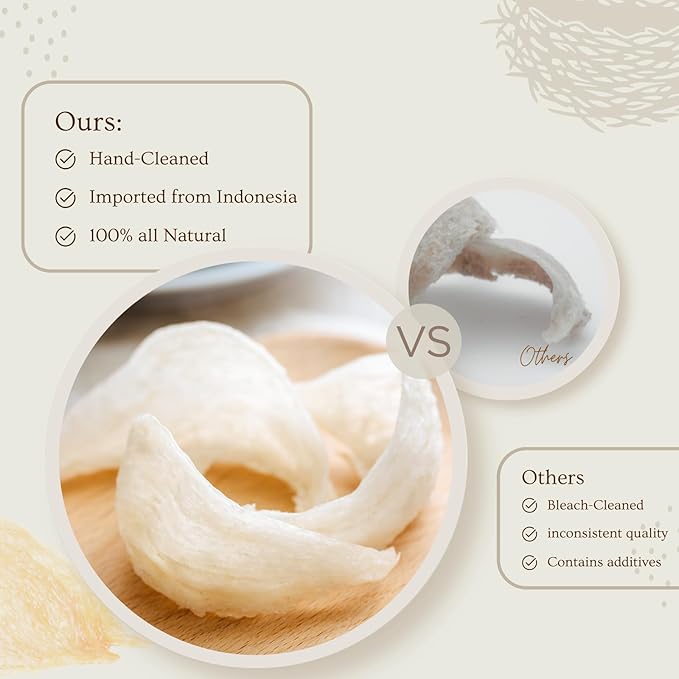 AAAAA Bird Nest - 金丝燕窝 - Natural Swallow Birds Nest for Drinks & Soup,Premium Natural Bird Nest for Traditional Drinks & Soup Preparation (6 Ounce)