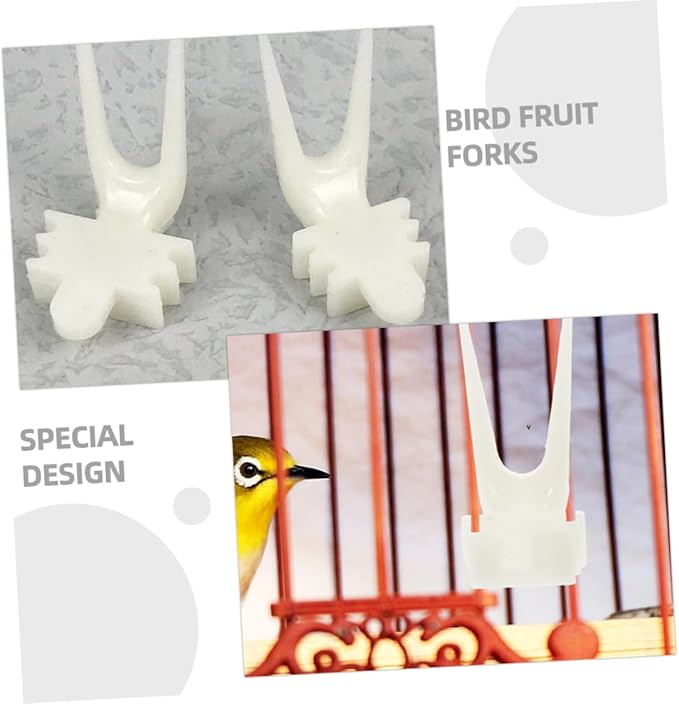 HANABASS 100pcs Bird Cage Food Holder Forks Vegetable Fixing Skewers for Birds Parrots Pets Easy to Install No Feeding