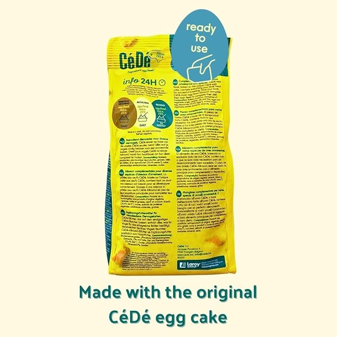 Cédé Moist Egg Food Allround Original 200g – 2 Pack Ready to use Soft Egg-Based Supplement for Ornamental Birds, Ideal for Breeding, Molting & Daily Support, Complements Regular Seed Mix