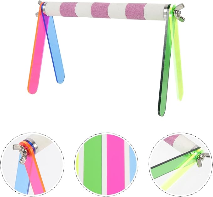 POPETPOP Bird Training Stand, Tabletop Bird Perch Training Perch Parrot Playground Cage Toys Accessories for Small Parakeet Cockatiel Budgie
