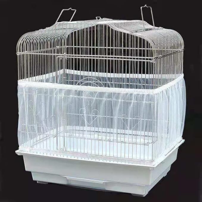 Bird Cage Cover, Breathable Washable Mesh Seed Catcher Seed Catcher Guard Net Covers Large Size Bird Cage Good (4 Colors)