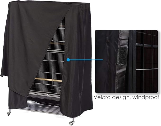Bird Cage Cover Waterproof Good Night Birdcage Cover Outdoor Breathable Dustproof Washable Parrot Cage Protection Extra Large (50x27x48in/104x69x122cm)