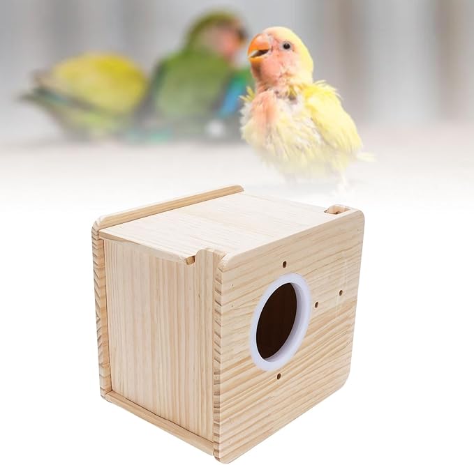 Parakeet Nesting Box, Wooden Insulated Parrots Mating Box for Lovebirds, Cockatiel, Conure, Cockatoo, Budgie