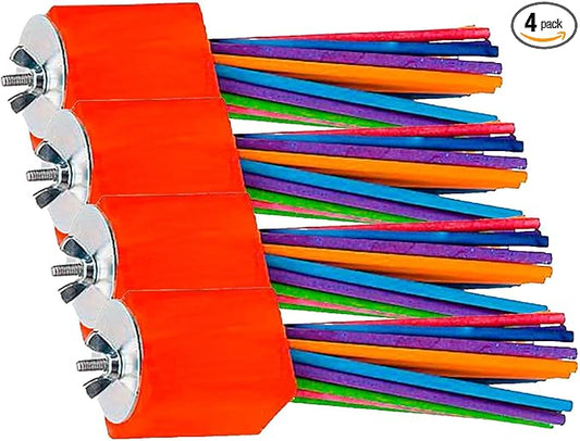 Super Bird Creations - SB301 Chewable Paper Party Bird Toy with Colorful Lollipop Sticks - Ringnecks Medium Conures Parrot - Chew Enthusiasts - Enriching Bird Toys for Medium to Large Birds - 4-Pack