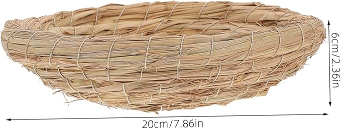 Handmade Straw Bird Nest for Pets Natural Woven Nest House for Parrots Macaws African Greys Furry Animals Sleeping Breeding