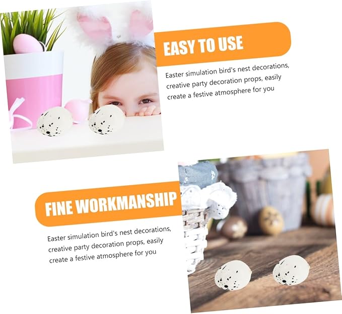 LIOOBO 1pc Rattan Nest Eggs Toy Simulated Decorative Bird Nest Easter Theme Birds Nest