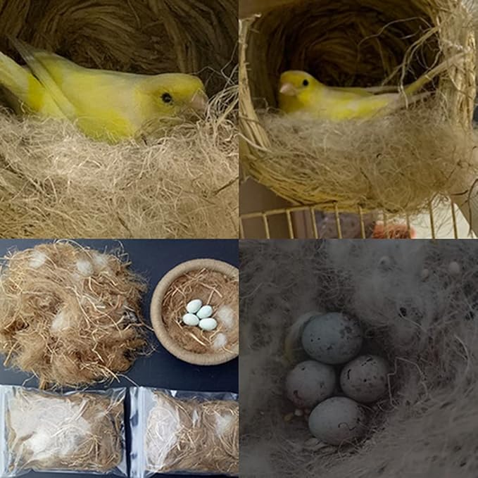 Natural Mixing Nesting Material Pads for Bird Nest,Bird Nest Material,Great for Nest Building and Hideouts,(50G / 1.76OZ)