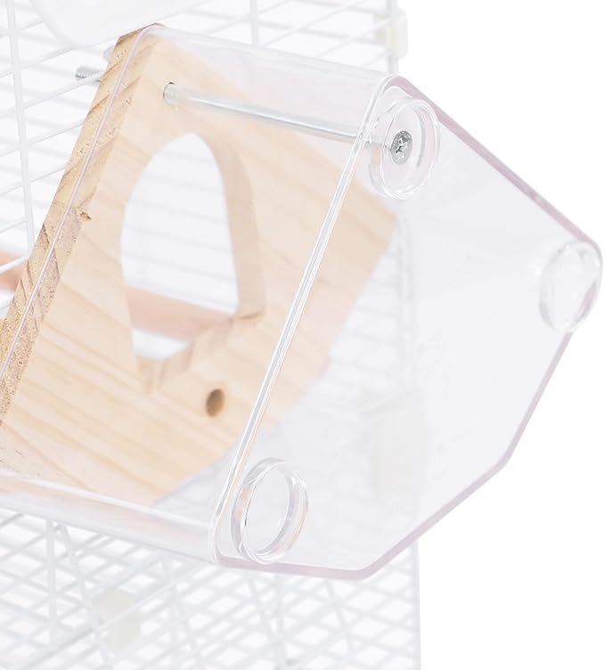 Large Bird Cage, 15.74×11.02×27.95In Wrought Iron Bird Cage, Spacious Flight Cage with Pull-Out Chassis, Modern Pet Habitat for Budgies Canaries and Small Birds (White)