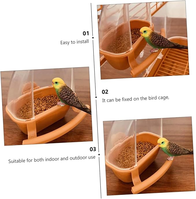 POPETPOP 2pcs Food Water Bird Cup Hooded Bird Cage Plastic Cup Food Bowl s Waterer Feeder Dispenser