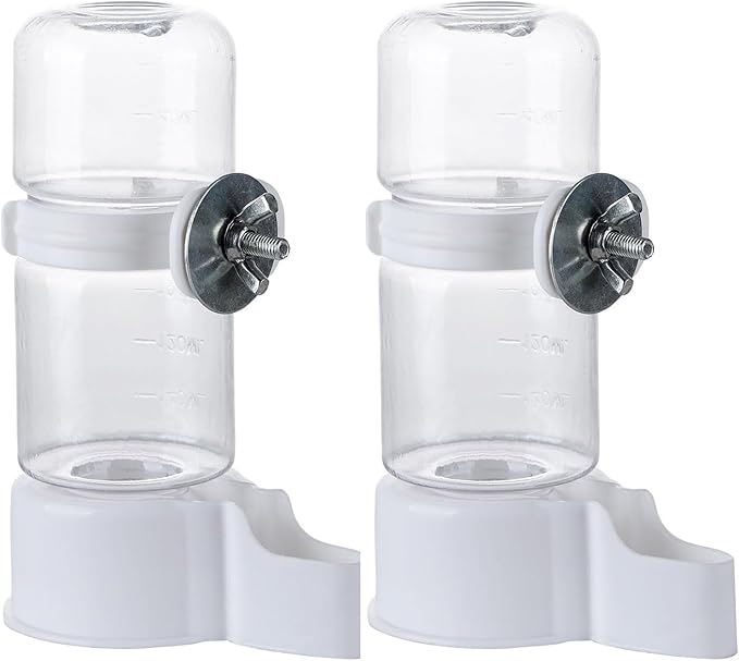 Bird Water Feeder,2PCS Automatic Bird Water Dispenser for Cage,Parrot Water Bottle Drinker Food Seed Dispenser Cage Accessories for Parrots Budgie Lovebirds Parakeet Cockatiel (Clear 140 ML)