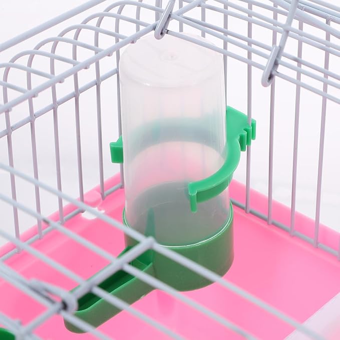 BESPORTBLE Portable Bird Carrier Travel Cage with Perch Food Box Water Dispenser Lightweight Small Bird Cage for Parrots and Lovebirds 9.29X6.57X6.29In
