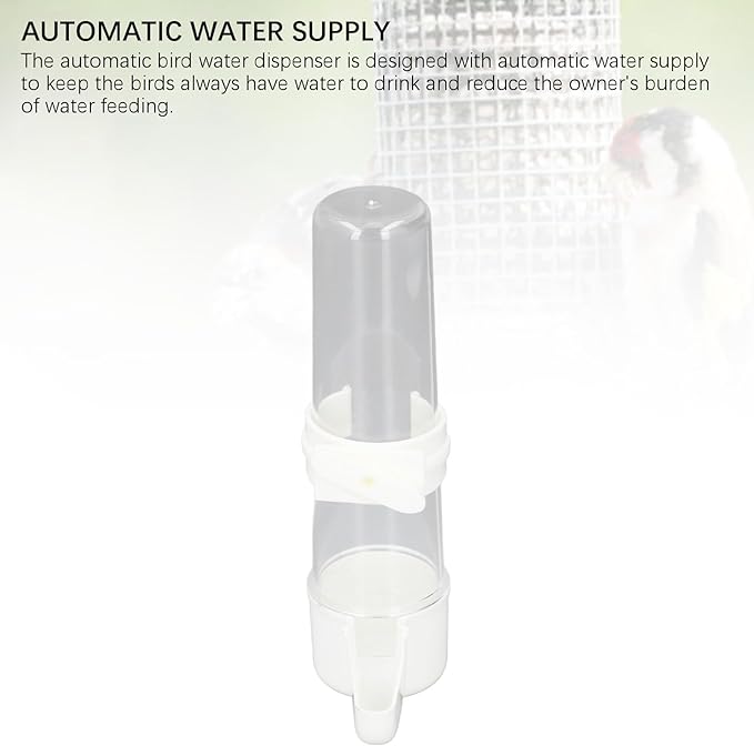 Pet Bird Hanging Water Feeder, 6Pcs EcoFriendly Automatic Bird Cage Water Feeder for Finches (150ml)