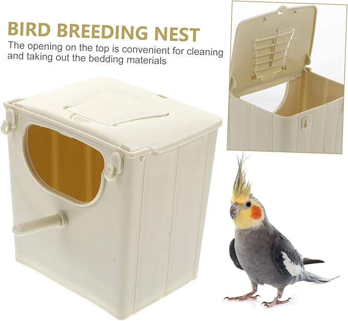 Bird Cage Feeder Parrot Breeding Nest Plastic Cockatiel Breeding Box Screw Mount Bird Nest House Cage Tree Habitat for Canary Budgie