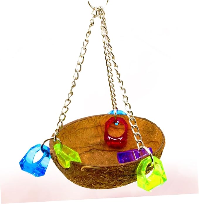 BESPORTBLE Parrot Hanging Nest Coconut Shell Bird Nest Creative for Birds Random Color