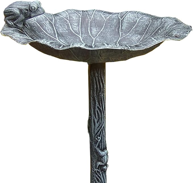 Oakland Living Frog Bird Bath, Verdi Grey