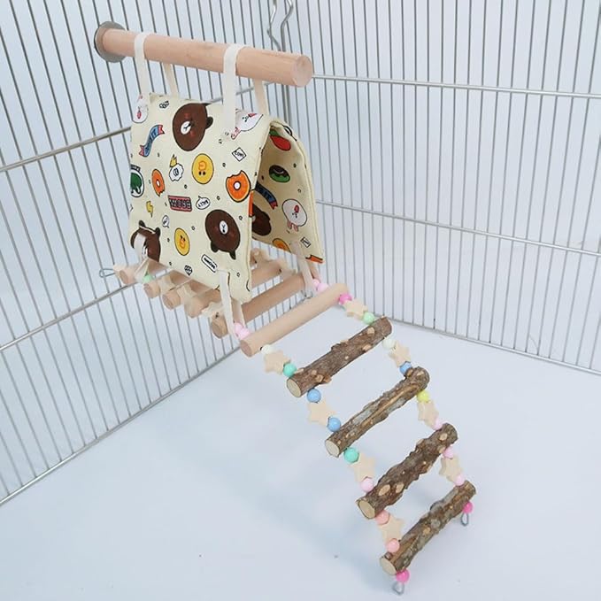 1 Pcs Bird Toys Parrot Supplies Parrot Tent Ladder Bird Bed Bird Playground Suitable for Parrot Cage Toy Set