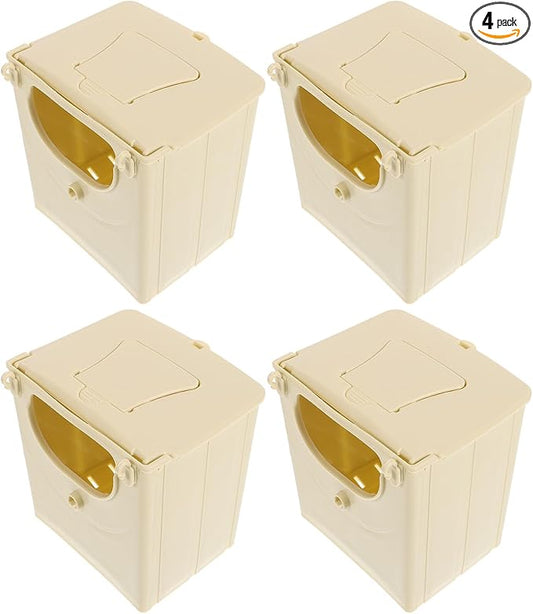 Ipetboom 4Pcs Plastic Birds Nesting House Parakeet Nesting Box Bird Finch Nest Breeding Box Cage Breeding for Cockatiel Parrot, 13X10X13cm/5.1X3.9X5.1in