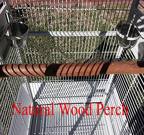 Extra Large Castle PlayTop Parrot Cage 32" W x 23" L x 66" H for Large Size Macaws Cockatoos African Grey Amazon (White Vein)