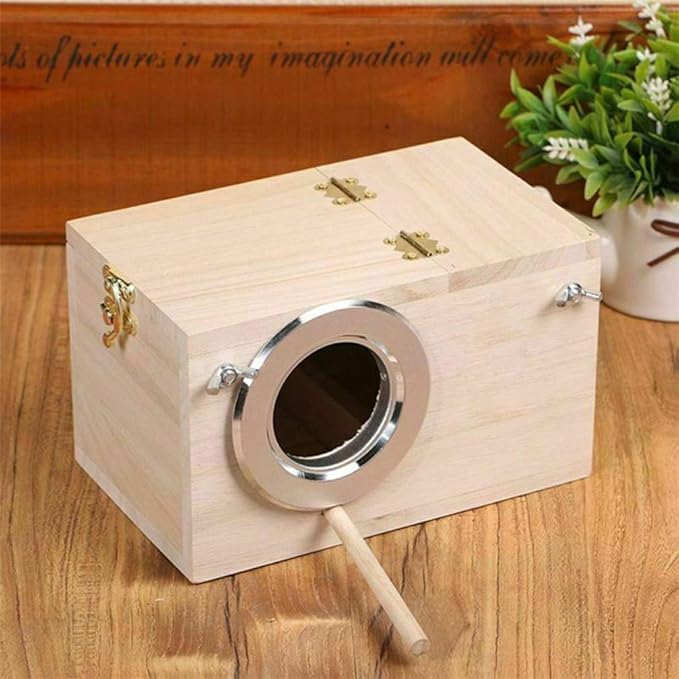 Parakeet Nesting Box Bird Nest Breeding Box Cage Wood House for Finch Lovebirds Cockatiel Budgie Conure Parrot
