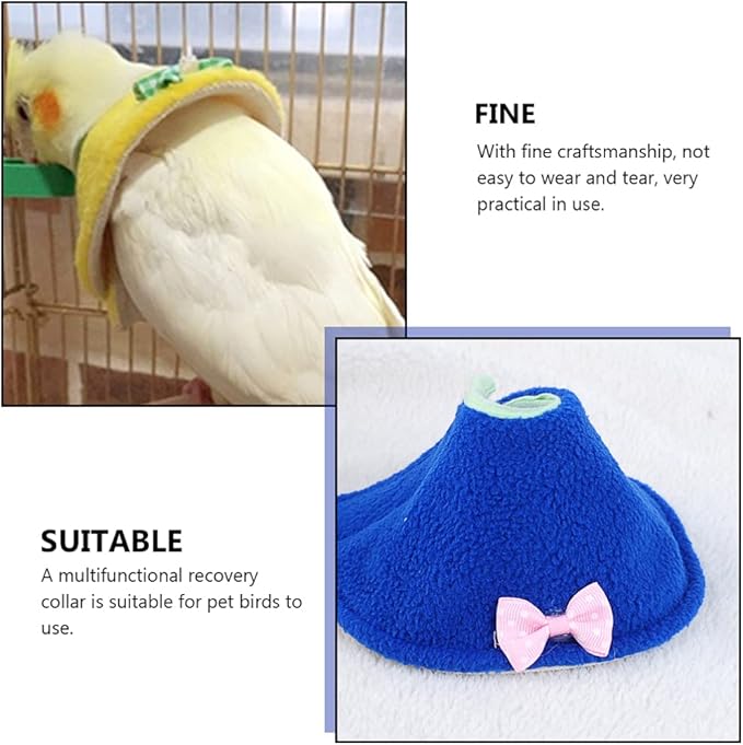balacoo 5pcs Bird Protective Neck Collar Pecking Prevention Healing Neckerchief for Parrots and Cockatiels Adorable Design Easy to Use and