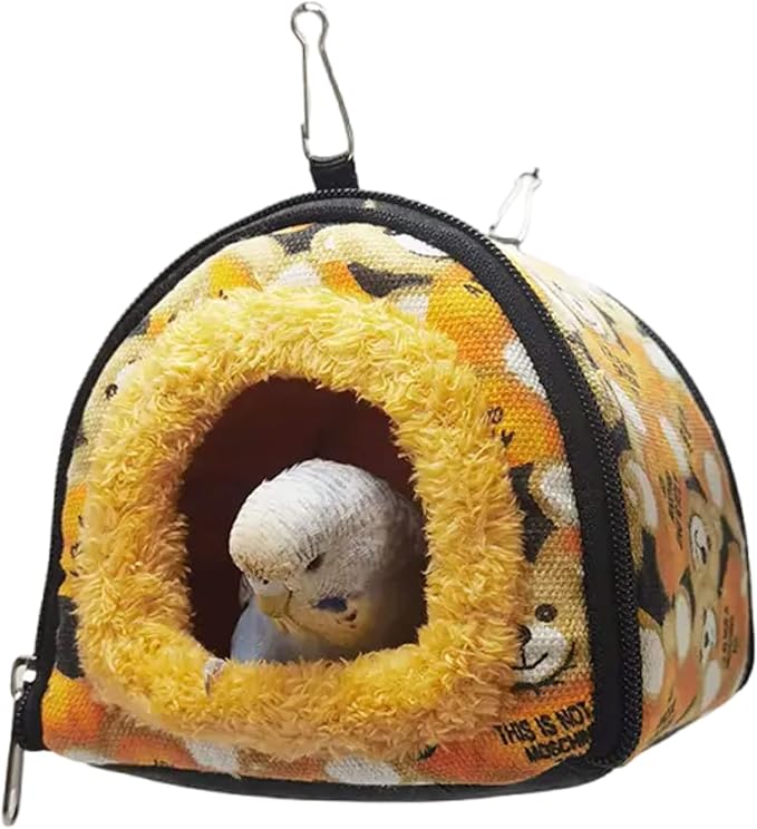 Winter Warm Bird Nest Bird House Bed Hammock Toy for Pet Pet Parrot Parakeet Cockatiel Conure Lovebird Parakeet Nest Bird Hammock (Large,Yellow)