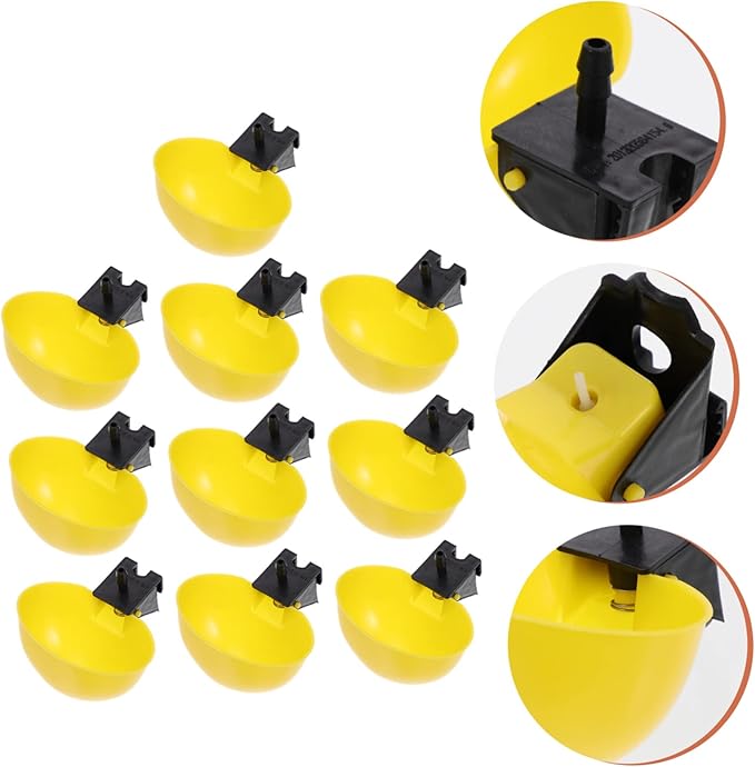 VICASKY 10Pcs Automatic Bird Water Feeder Leak Small Water Cups for Quail and Chickens Convenient Design for Easy Cleaning and Use