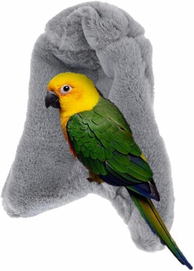ISMARTEN 2 Pieces Comfort Corner Fleece Bird Blanket, Cuddle Nest Hanging Toy for Bird Cage, Warm Bird Shelter Bed for Small and Medium Parrots, Cockatiel Pigeon and Lovebirds (S)