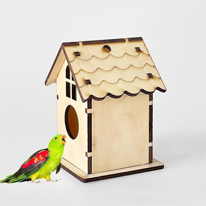 Bird Nest Cage Parrot Cage Toy Nest Nesting Box Unassembled Hideouts Craft Toy for Small Size Birds Cage Bird Nest Nesting Box for Birds