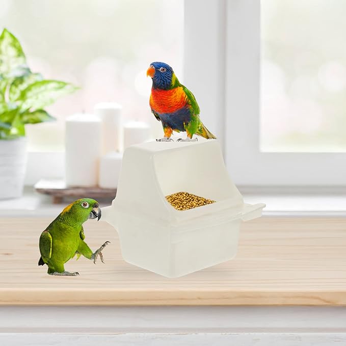 4pcs Plastic Bird Feeder Weatherproof Bird Cage Feeding Station for Parrots Clean Birdhouse Accessories for Various
