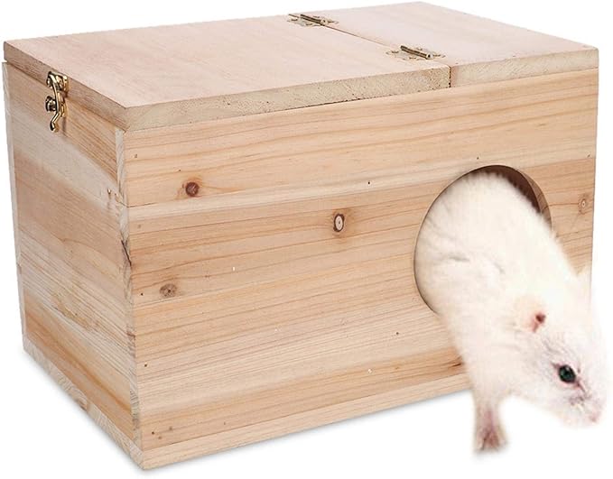 Natural Wooden Breeding Box,Pet Nesting and Hiding House,Nest Cage for Chinchillas Squirrels Hamster Bird Small Animals