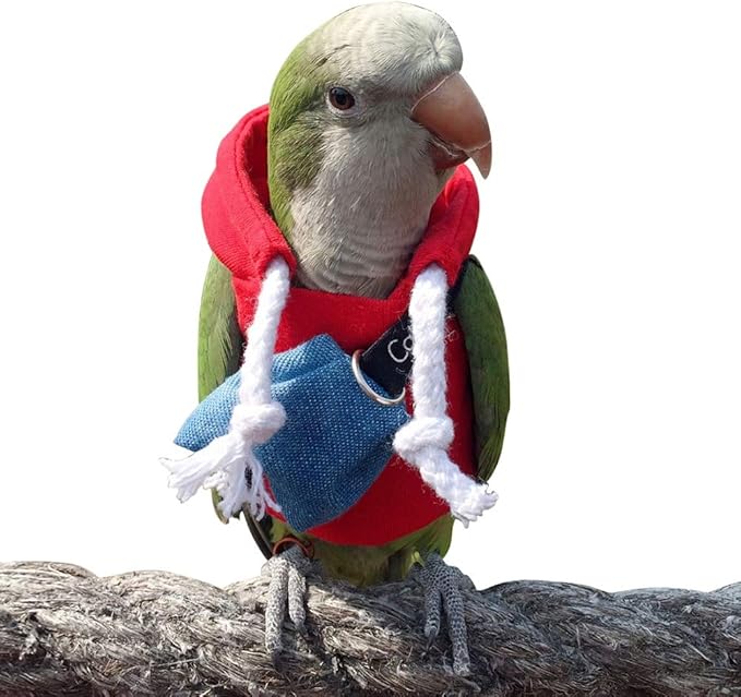 Bird Flight Suit,Parrot Bird Supplies, Warm and Comfortable, Tiger Skin, Green Cheek Parrot, Little Sun Parrot, Monk Parrot, Starling, mynah, Senegal Parrot, Mini Macaw, Keck Parrot Bag (XL)