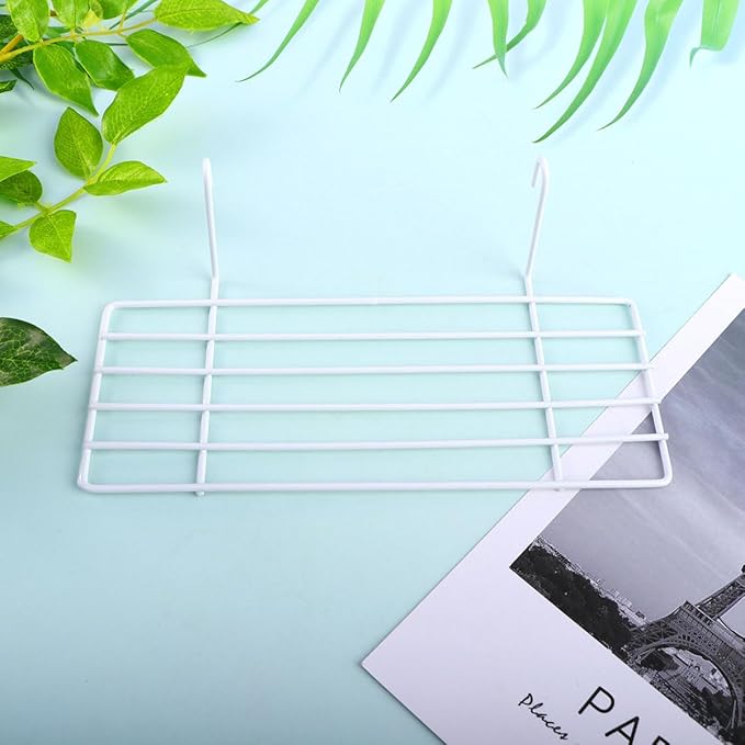 Iron Frame Bird Cage Perch Shelf with Hanging Hooks – Sturdy Wire Platform for Perching, Climbing & Resting – for Small to Medium Parrots, Cockatiels, Finches