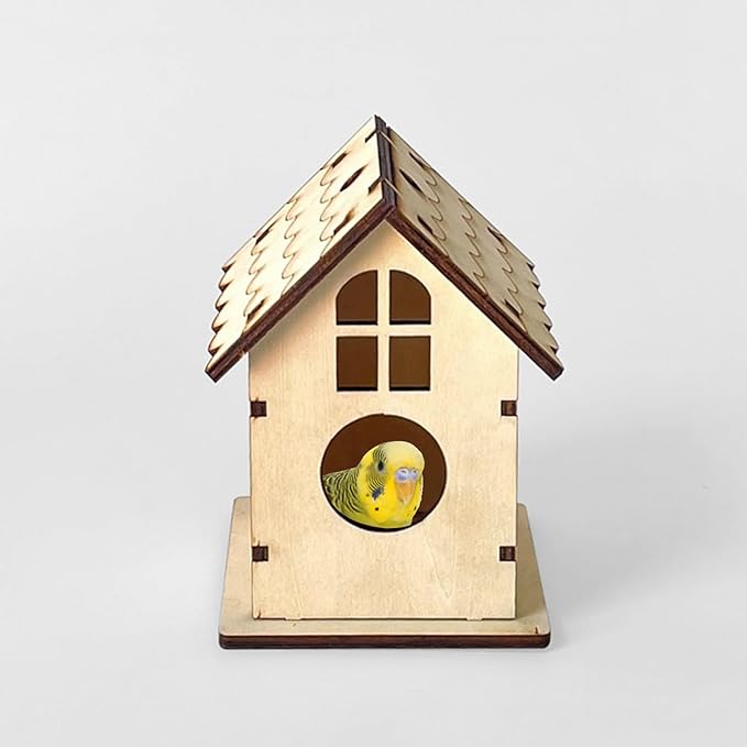 Bird Nest Cage Parrot Cage Toy Nest Nesting Box Unassembled Hideouts Craft Toy for Small Size Birds Cage Bird Nest Nesting Box for Birds