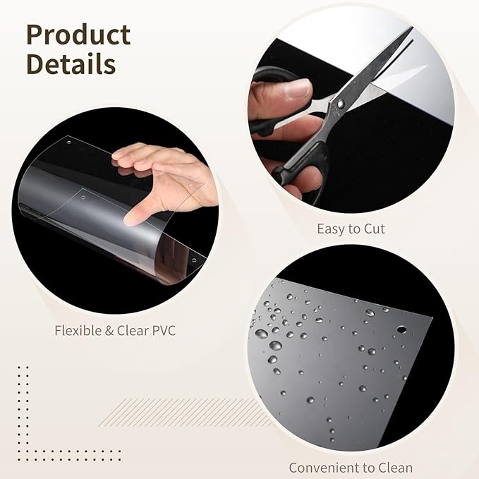 24 Pcs Pet Cage Liner Panels, 10 x 8.2 Rabbit Cage Urine Guards, Clear Plastic Splash Guards, Flexible Habitat Protective Sheets for Rabbits, Guinea Pigs, Hamsters, Small Animals