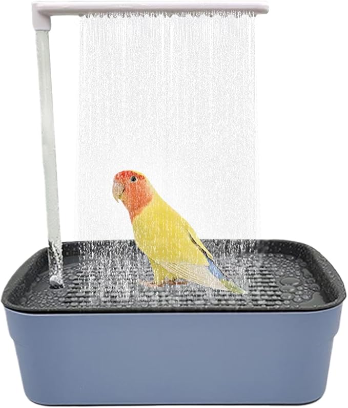 Parrot Bathtub Bird Automatic Bath Shower with 180 ° Circulating Faucet, Automatic Pet Bird Bath for Small Medium Birds Cockatiel African Grey Lovebird Parakeets