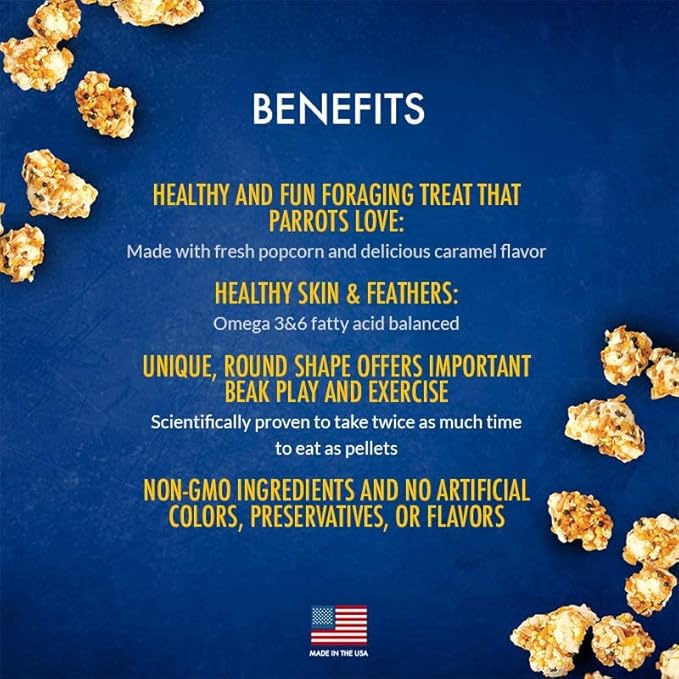LAFEBER'S Popcorn Nutri-Berries, for Parrots, 4 oz Bag (Pack of 2)