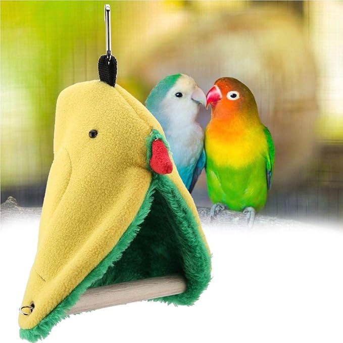 Pet Bird Plush Hammock, Pet Bird Parrot Triangle Plush Hammock Tent Bed Hanging Cave Standing Toy