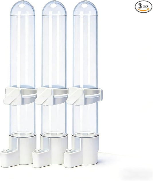 Automatic Bird Water Dispenser Cage Hanging Water Feeder with Anti-Spill Design for Parakeet Canary Small Parrot Lovebirds (3PCS 120ml Water Dispenser)