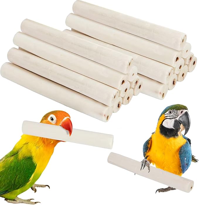 20 Pieces Bird Parrot Chew Toy Sola Sticks, Natural Parrot Soft Chew Shredding & Foraging Toy, Bird Foot Toys for Cockatiel Conure Quaker Budgie Parakeet Bunny Guinea Pig Chinchilla Rabbit