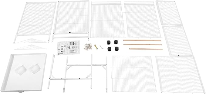 Extra Large Bird Cage 54Inch Wrought Iron Bird Cage with Rolling Stand Metal Parrot Cage with Open Play Top Perch Stand for Conures Lovebirds Cockatiels Finches (White)