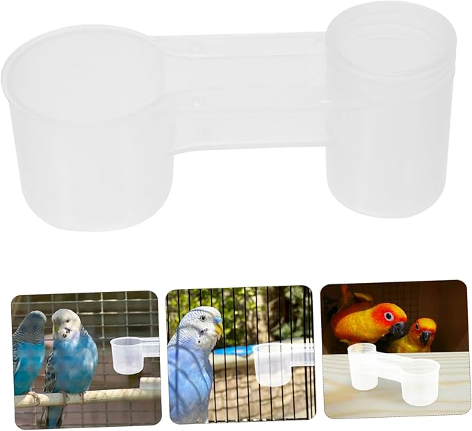 balacoo 10pcs Plastic Water Bottle Bird Drinker Feeder Cup Water Feeder Cup Chicken Pigeons Trough Animal Feeding Accessories
