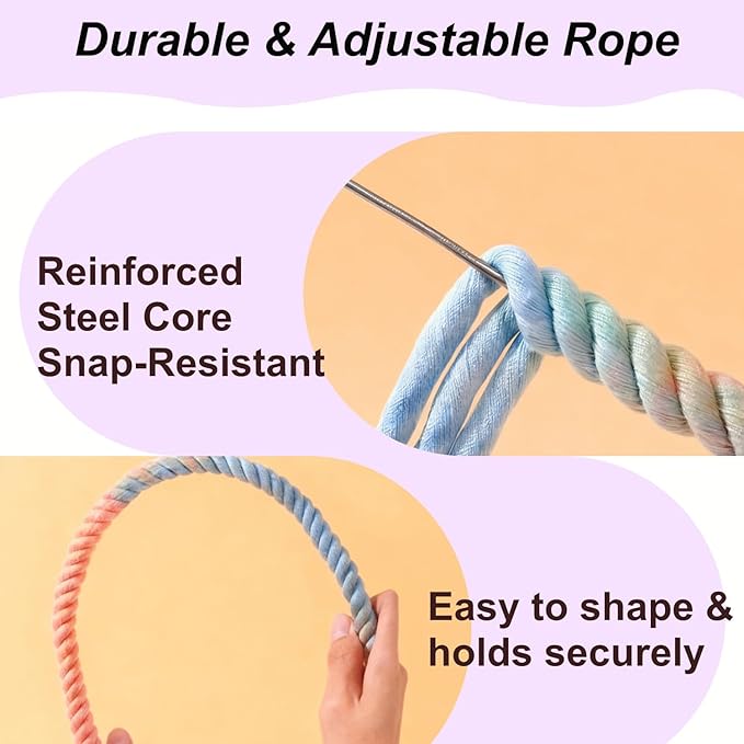 31.5" Bendable Bird Perch Cotton Rope Rainbow Bird Toy Twistable Ladder Swing Chewable Gym for Parakeets Cockatiels Conures Lovebirds
