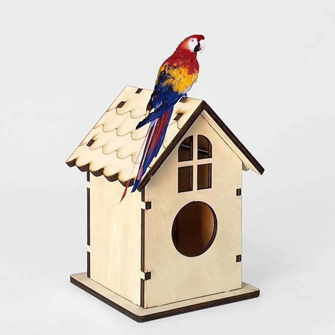 Bird Nest Cage Parrot Cage Toy Nest Nesting Box Unassembled Hideouts Craft Toy for Small Size Birds Cage Bird Nest Nesting Box for Birds