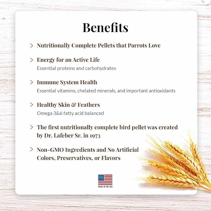 LAFEBER'S Parrot Pellets (Classic, 1.25 Ib Pack of 2)