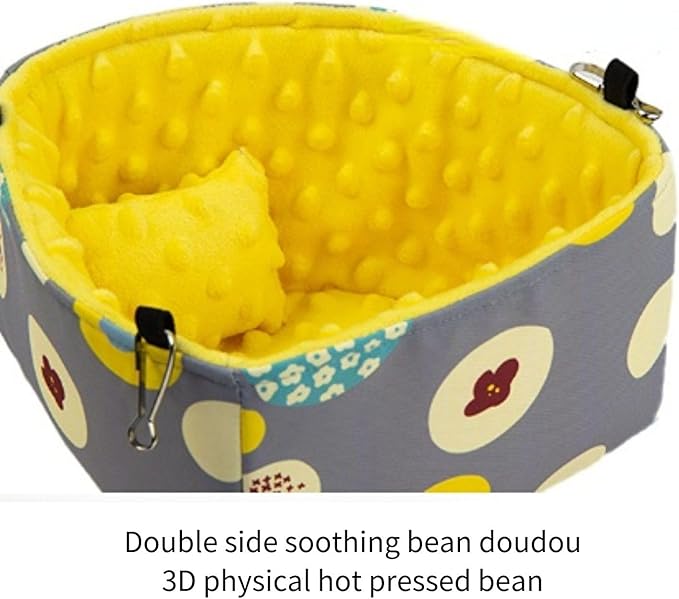Parrot Cockatiel Warm House Bird Nest Bed Hanging Hammock Birds Sleeping Bed Parrot Hideway Bed Fleece Washable for Parrot Parakeet Cockatiels Budgies Lovebird (Large,Blue)